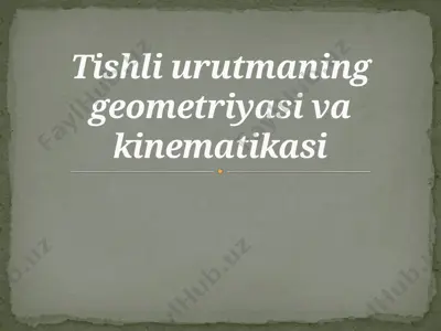 tishli urutmaning geometriyasi va kinematikasi — PPTX