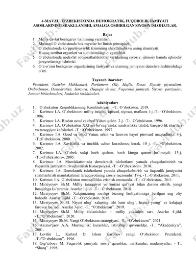 o`zbekistonda demokratik, fuqorolik jamiyati asoslari — DOCX