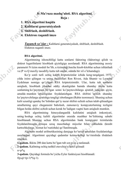 rsa algoritmi — DOCX