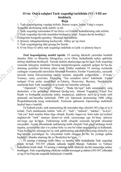 turk xoqonligi tarkibi va davri — DOCX