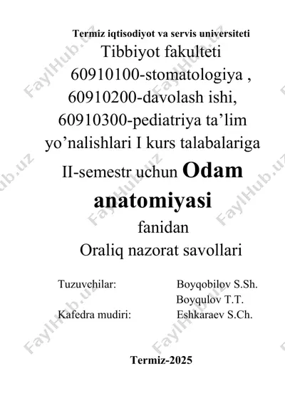 odam anatomiyasi — DOCX