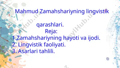 mahmud zamahshariyning lingvistik qarashlari — PPTX