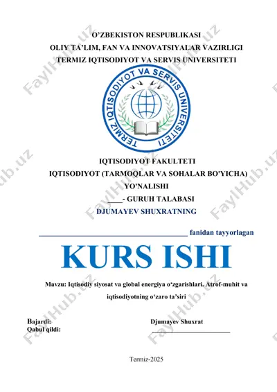 datashqi iqtisod faoliyati — DOCX