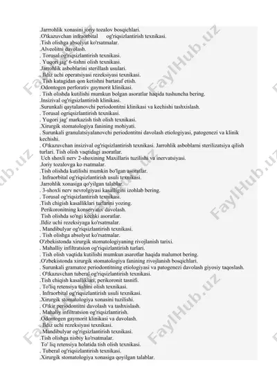 stomatologiya asboblarining sterilizatsiyasi — DOCX