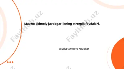 ijtimoiy javobgarlikning stratejik foydalari — PPTX