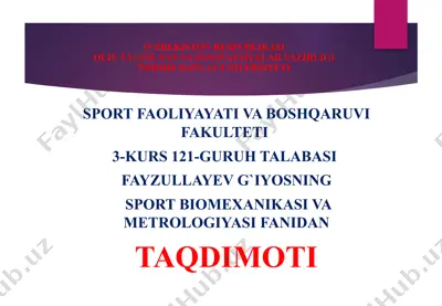 sport biomexanikasi va metrologiyasi taqdimoti — PPTX