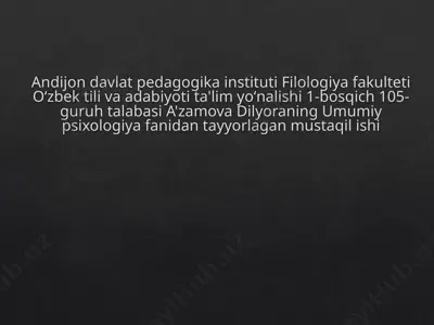 ilk bolalik davri psixologiyasi — PPTX