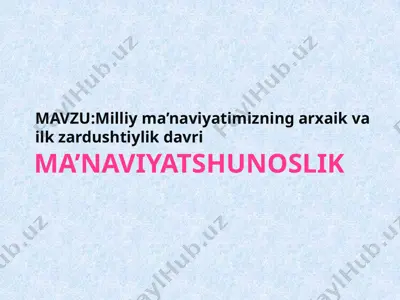 ma’naviyatshunoslik — PPTX