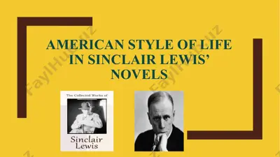 american style of life in sinclair lewis' novels — PPTX
