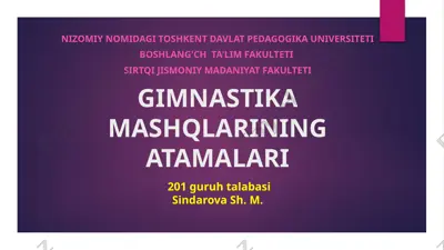 gimnastika mashqlarining atamalari — PPTX