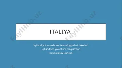 italiya iqtisodiyot va axborot texnalogiyalari fakulteti — PPTX