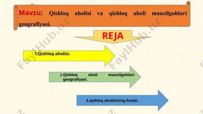 qishloq aholisi va qishloq aholi manzilgohlari geografiyasi — PPTX