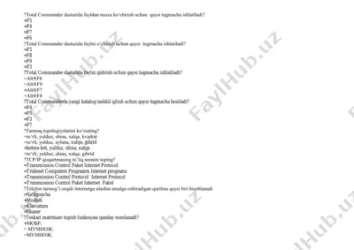 total commander dasturi haqida savollar va javoblar — PDF