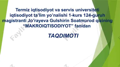 latviya respublikasining iqtisodiy rivojlanishi — PPTX