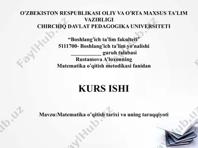 matematika o’qitish metodikasi — PPTX