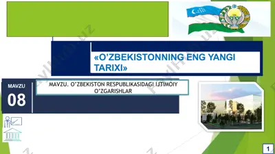 o'zbekistondagi ijtimoiy o'zgarishlar — PPTX