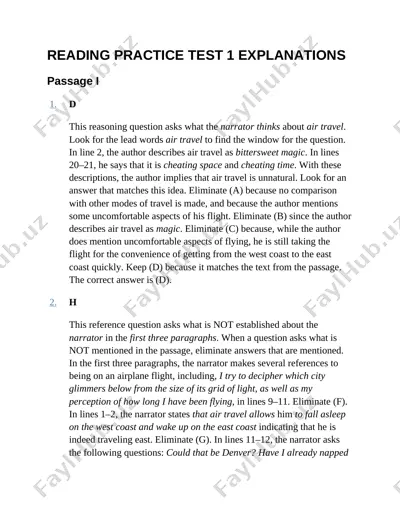 reading practice test 1 explanations — PDF