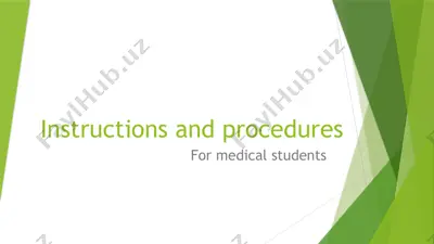 instructions and procedures for medical students — PPTX