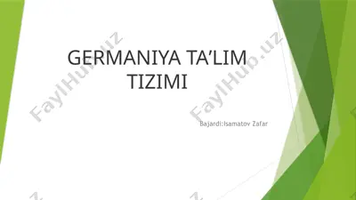 germaniya ta'lim tizimi — PPTX