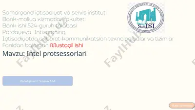 intel protsessorlari — PPTX