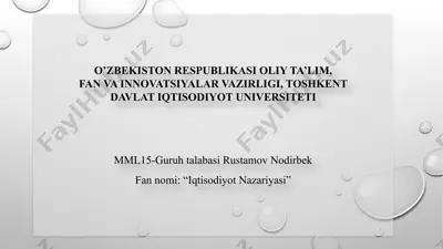 iqtisodiyot nazariyasi — PPTX