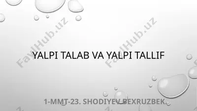 yalpi talab va yalpi tallif — PPTX