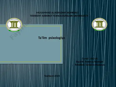kasb va shaxs psixologiyasi — PPTX
