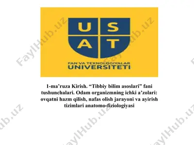 "tibbiy bilim asoslari" fani tushunchalari — PPTX