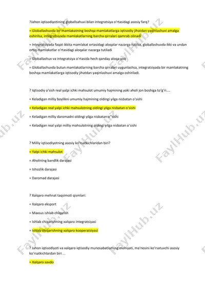 globallashuv va integratsiya — PDF