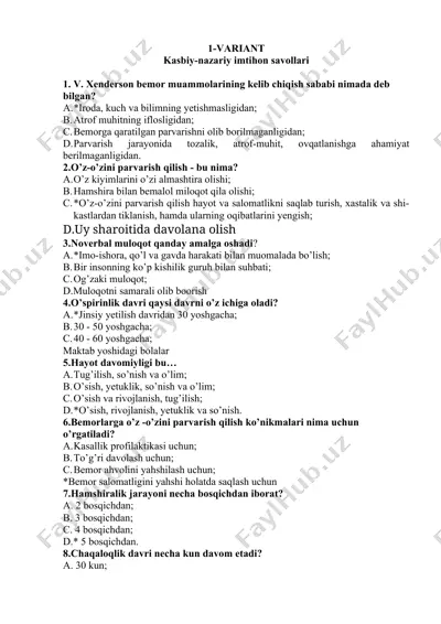 kasbiy-nazariy imtihon savollari — DOCX