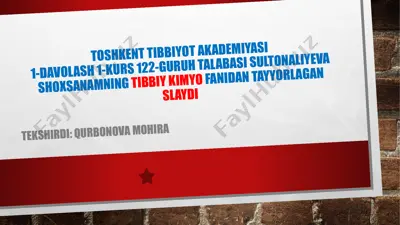 biogen elementlar va ularning kasalliklar ustida ta'til — PPTX