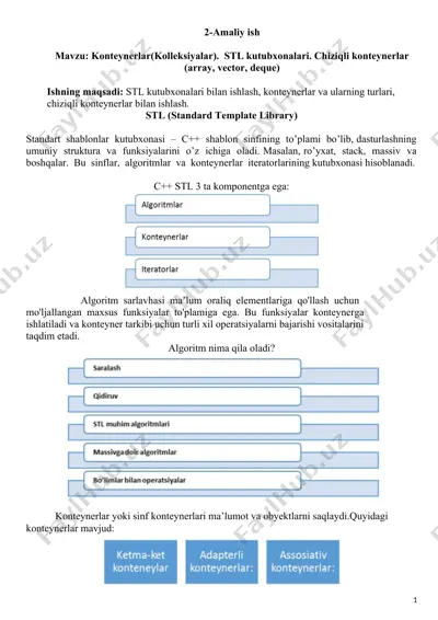 stl kutubxonalari bilan ishlash — DOCX