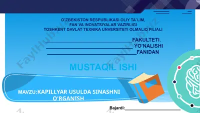 kapillyar usulda sinashni o'rganish — PPTX