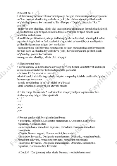 reseptlar — DOCX