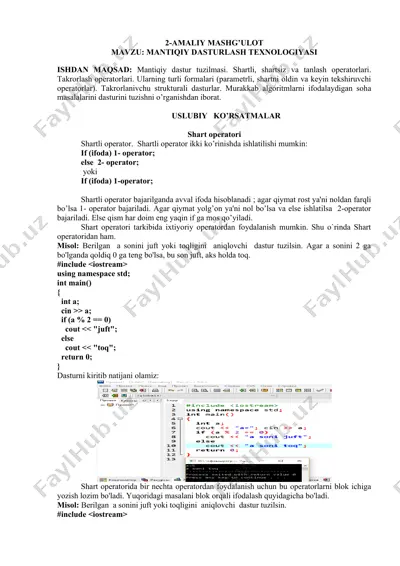 amaliy mashg'ulot — DOCX