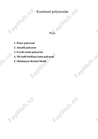 kontinual polyaronlar — DOC