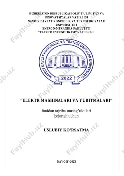 fanidаn tajriba mashg’ulotlari bajarish uchun uslubiy ko’rsatma — PDF