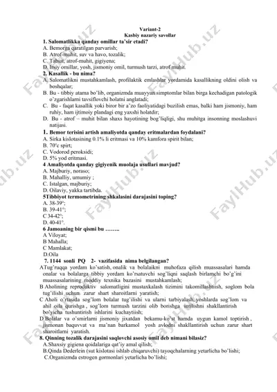 kasbiy nazariy savollar — DOCX