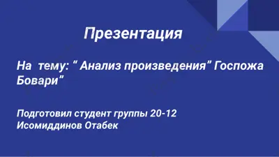 анализ произведения” госпожа бовари” — PPTX
