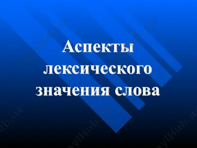 аспекты лексического значения слова — PPTX