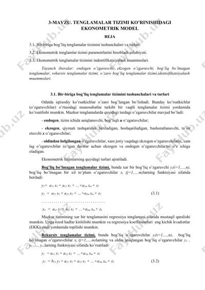tenglamalar tizimi — DOCX