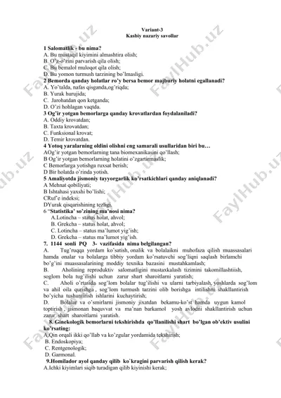 kasbiy nazariy savollar — DOCX