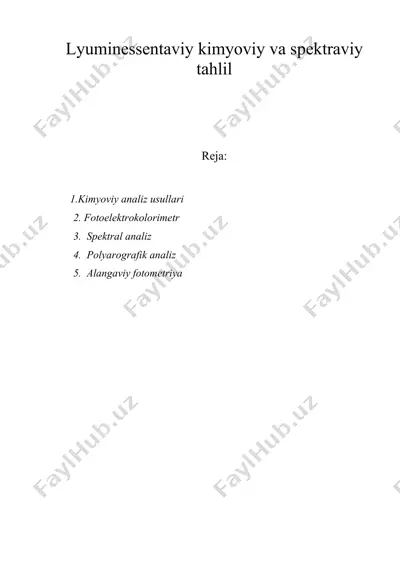 lyuminеssеntаviy kimyoviy va spеktrаviy tаhlil — DOC