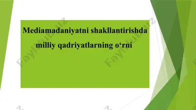 qadriyatlar va ularning ahamiyati — PPTX