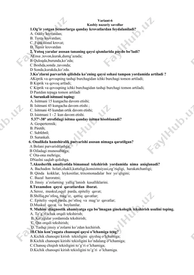 kasbiy nazariy savollar — DOCX