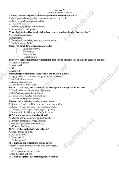 kasbiy nazariy savollar — DOCX