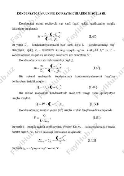 kondensator va uning ko’rsatkichlarini hisoblash — PDF
