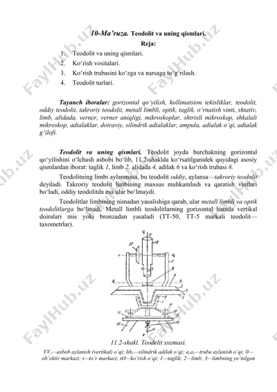 teodolit va uning qismlari — DOCX