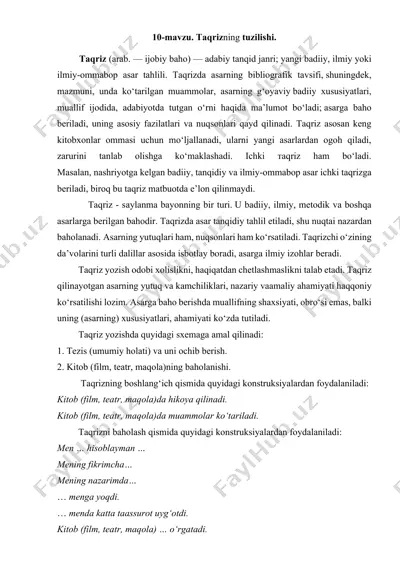 taqrizning tuzilishi — DOCX