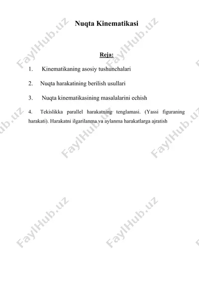 nuqtа kinеmаtikаsi — DOC